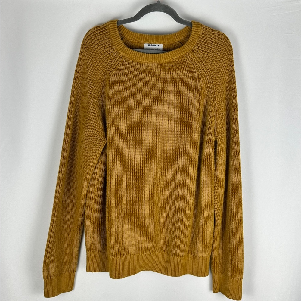 Old Navy Mustard Yellow Heavy Cable Knit Sweater
